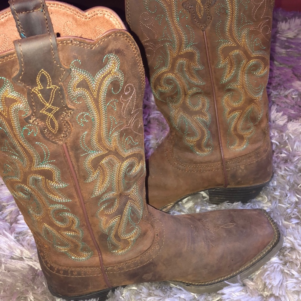 Justin Cowgirl Boots Size 6.5 - Picture 3 of 5
